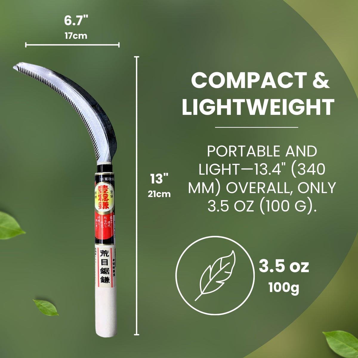 Forest Originals Hounen Miyawaki sickle crafted from high-carbon Japanese steel