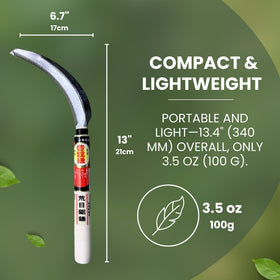 Forest Originals Hounen Miyawaki sickle crafted from high-carbon Japanese steel
