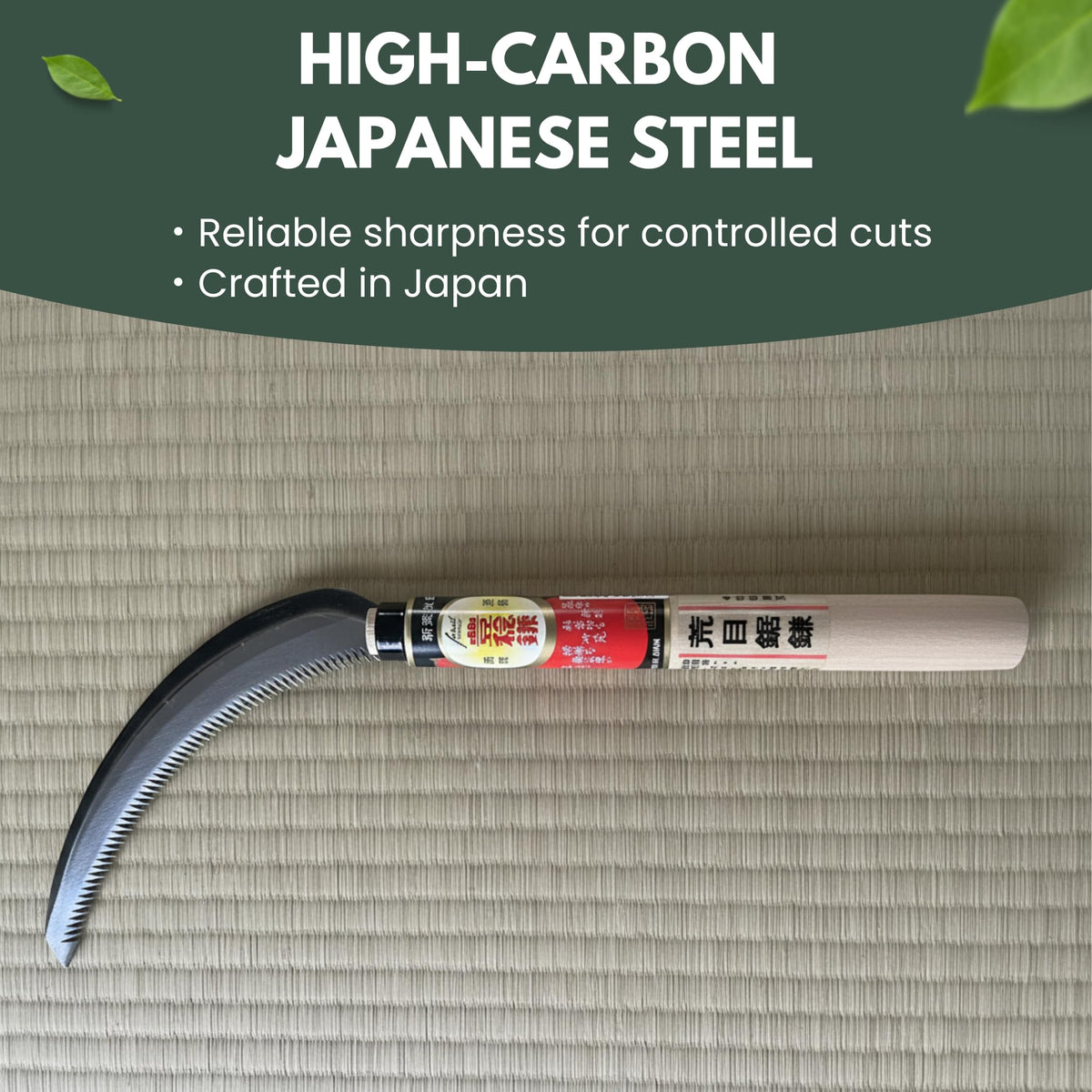 Forest Originals Hounen Miyawaki sickle used in a garden setting