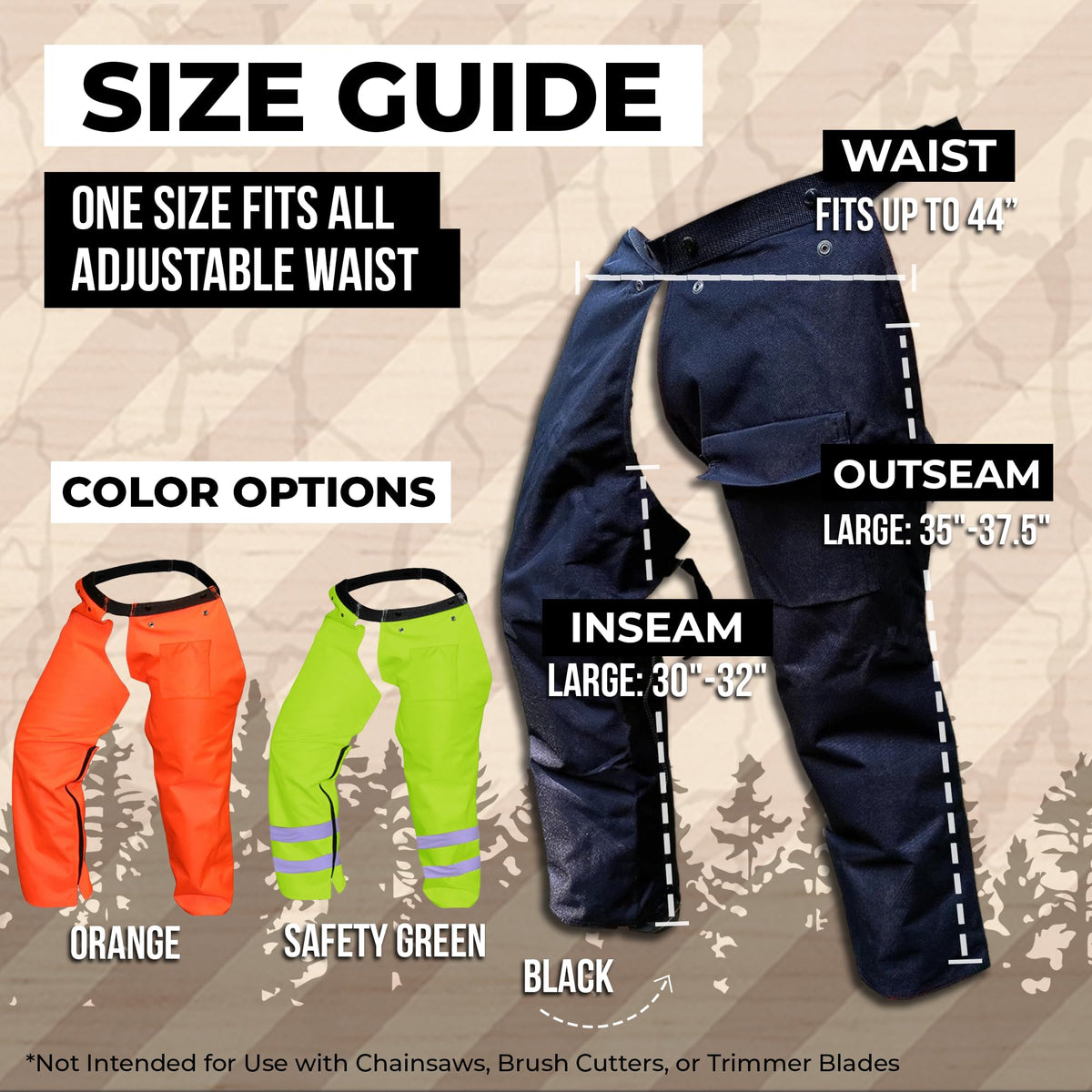 FORESTER apron-style trimmer pants with adjustable belt for a customizable fit
