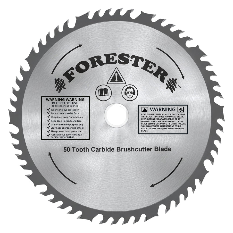 FORESTER carbide tip brush cutter blade 9in with 50 teeth for fast cutting.