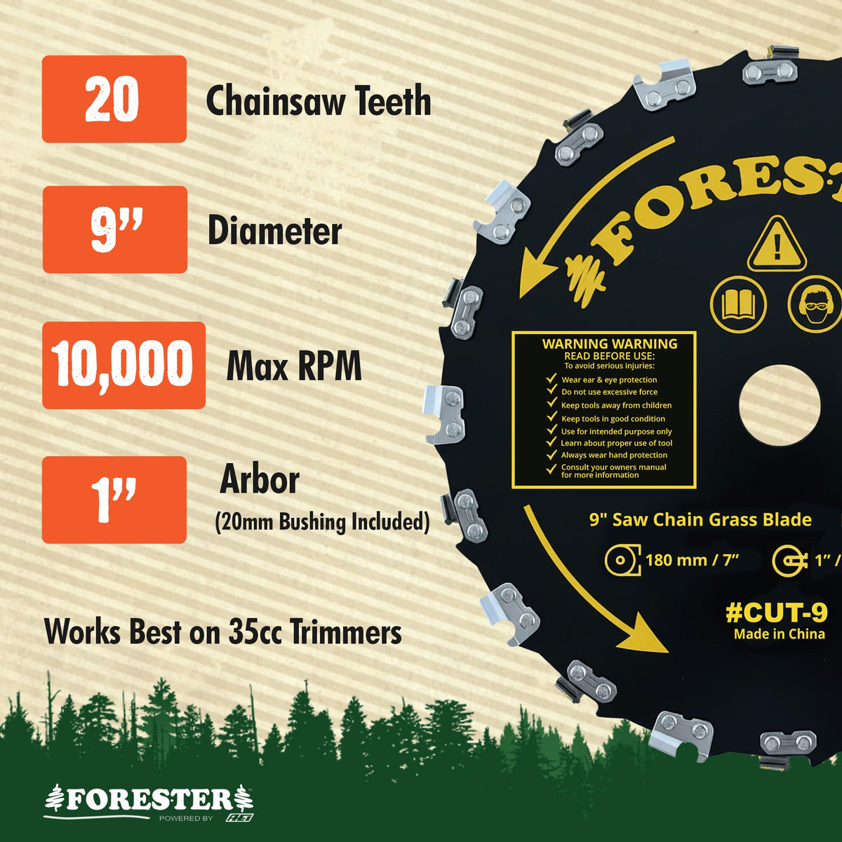 FORESTER sharpening file 13/64 inch for 3/8 pitch chain maintenance.
