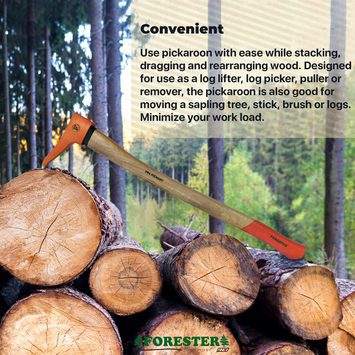 FORESTER Pickaroon 28in with USA hickory handle offers durable leverage