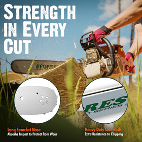 Reversible FORESTER bar nose design enables extended use and easy maintenance.