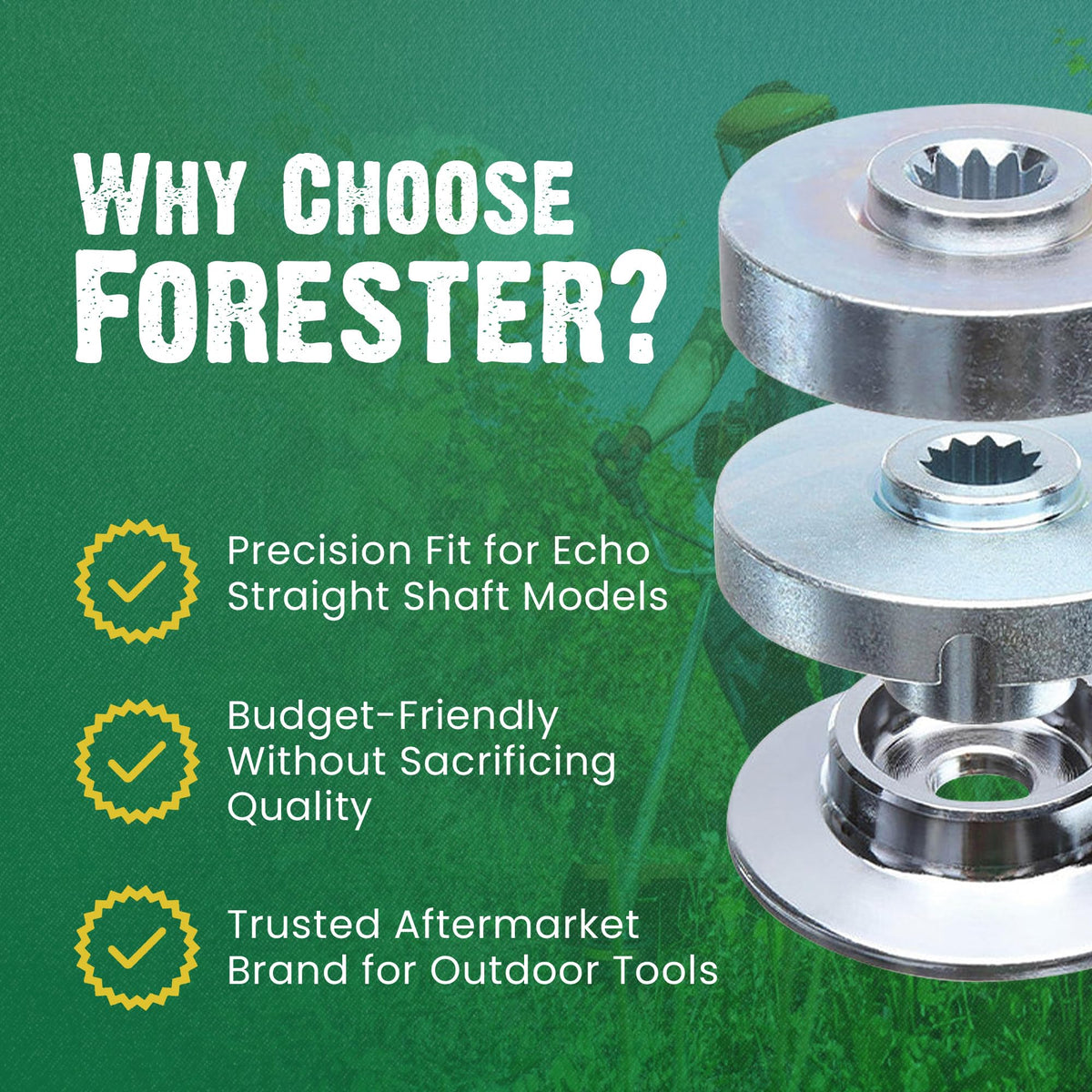 FORESTER included parts enable precise, tool-assisted setup.