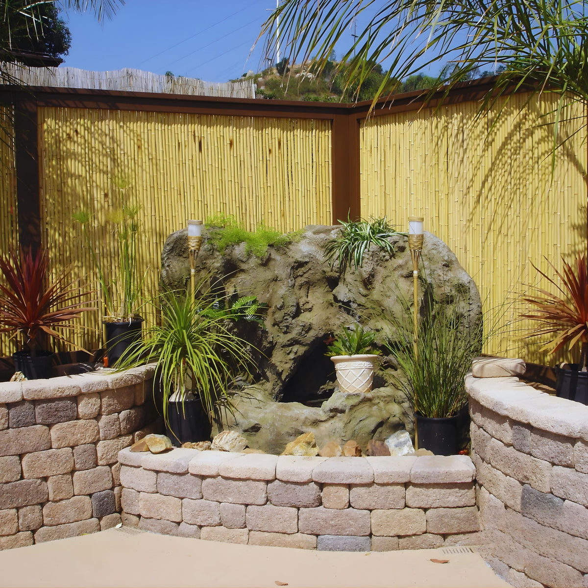 FOREVER BAMBOO Backyard X-Scapes panel outdoor decor on fence, boosts curb appeal.