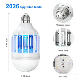 Forhimn bug zapper bulb with three-mode switch for versatile use