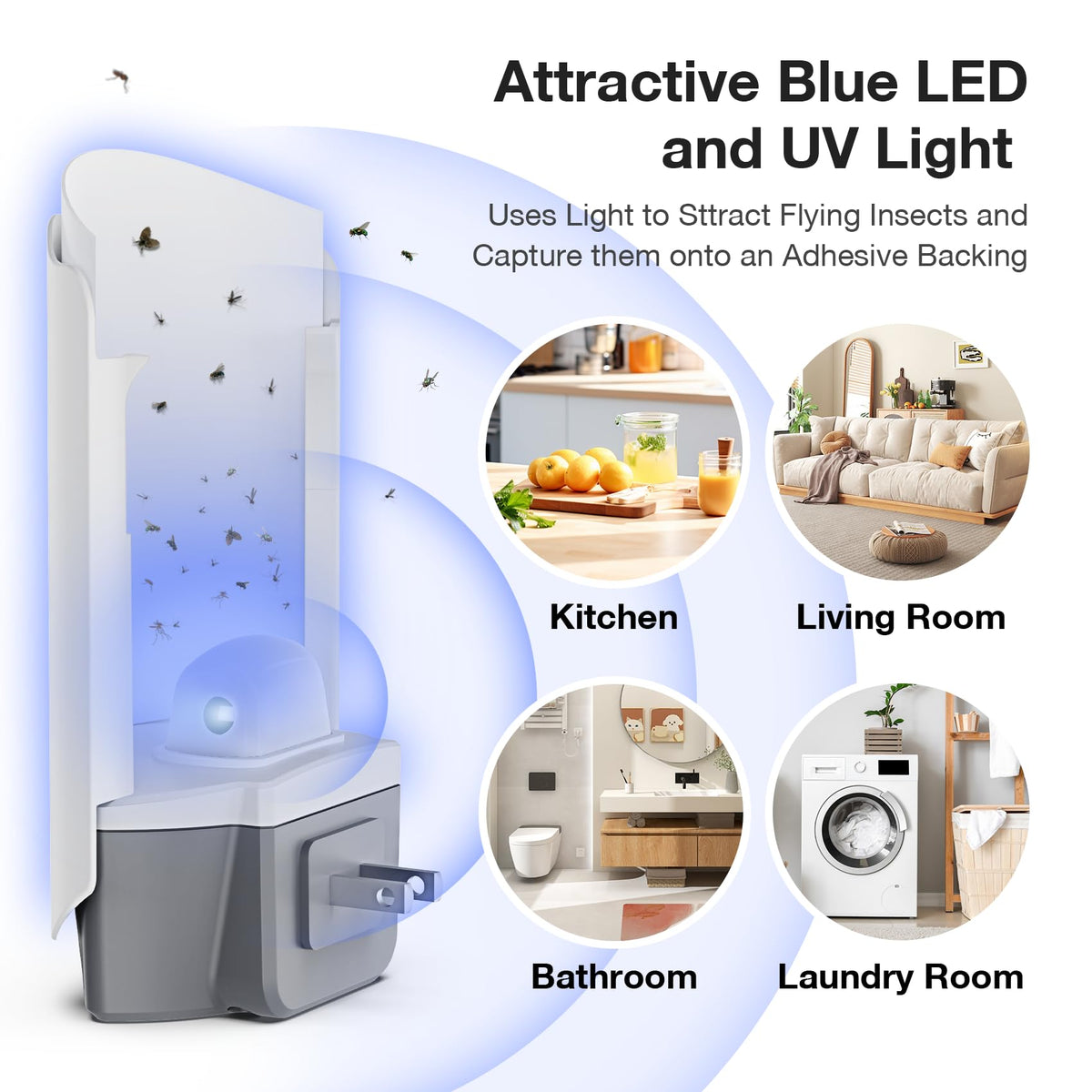 Forhimn Fly Trap indoor two plug bases enables flexible placement in multiple rooms