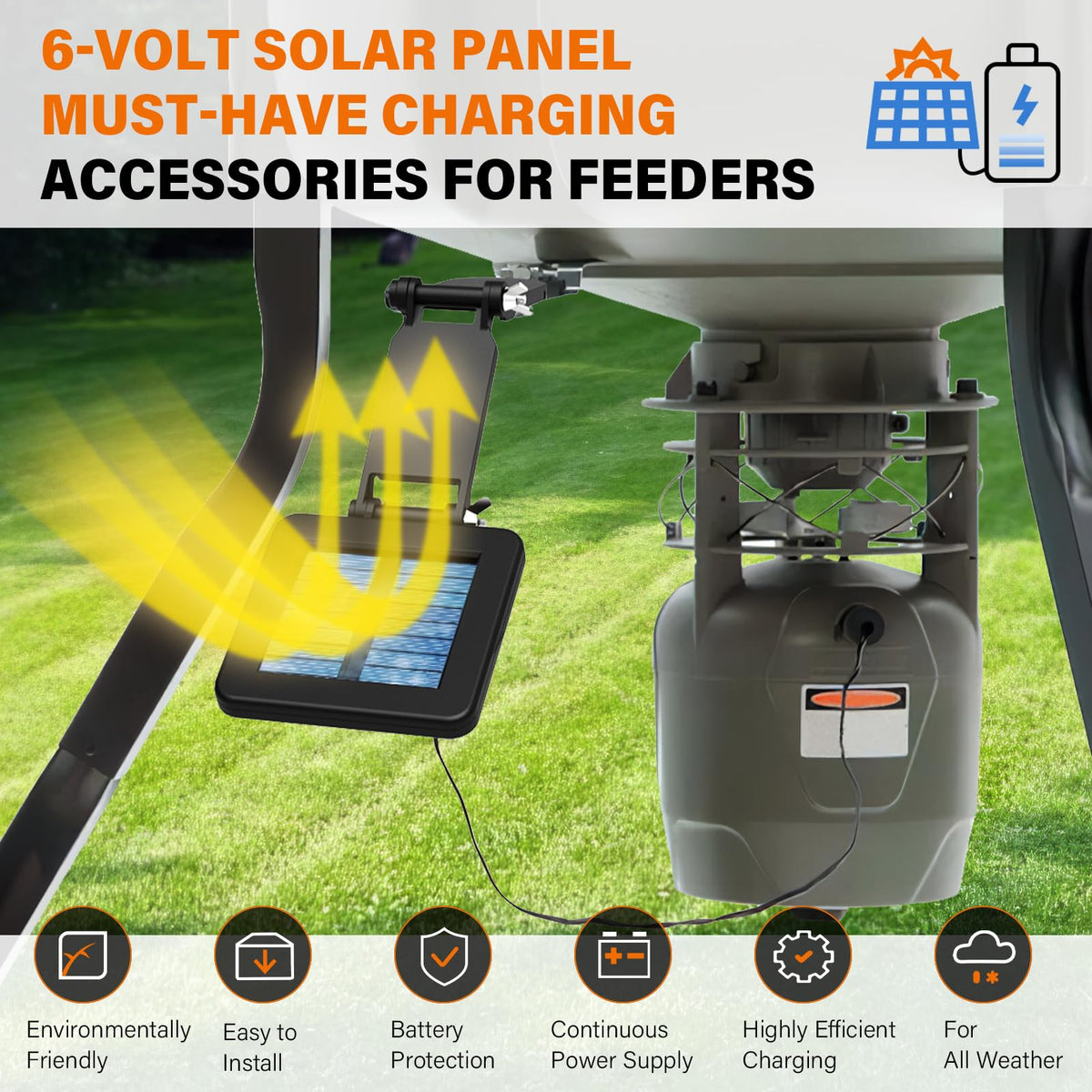 Foricx 6V solar panel adjustable mount bracket enables easy sun tracking.
