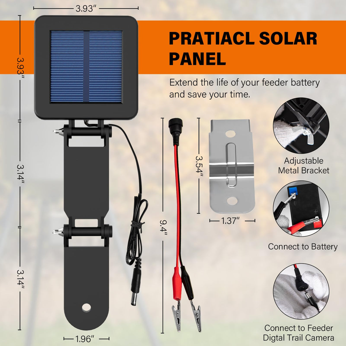 Foricx 6V solar panel with alligator clips offers versatile feeder connections.
