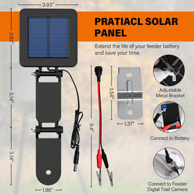 Foricx 6V solar panel with alligator clips offers versatile feeder connections.