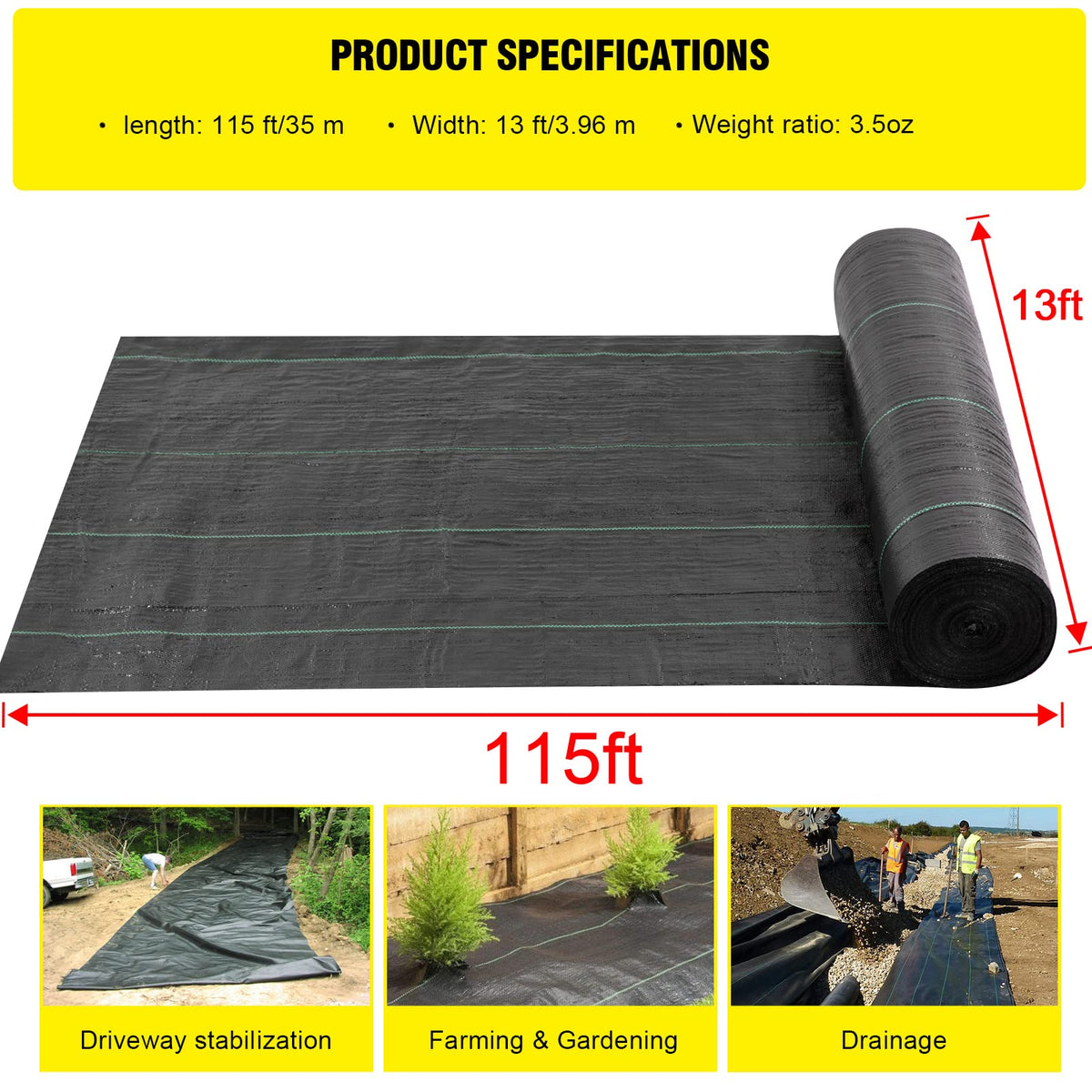 Forimo landscape fabric heavy-duty 3.5oz supporting roots, airflow, and water through.
