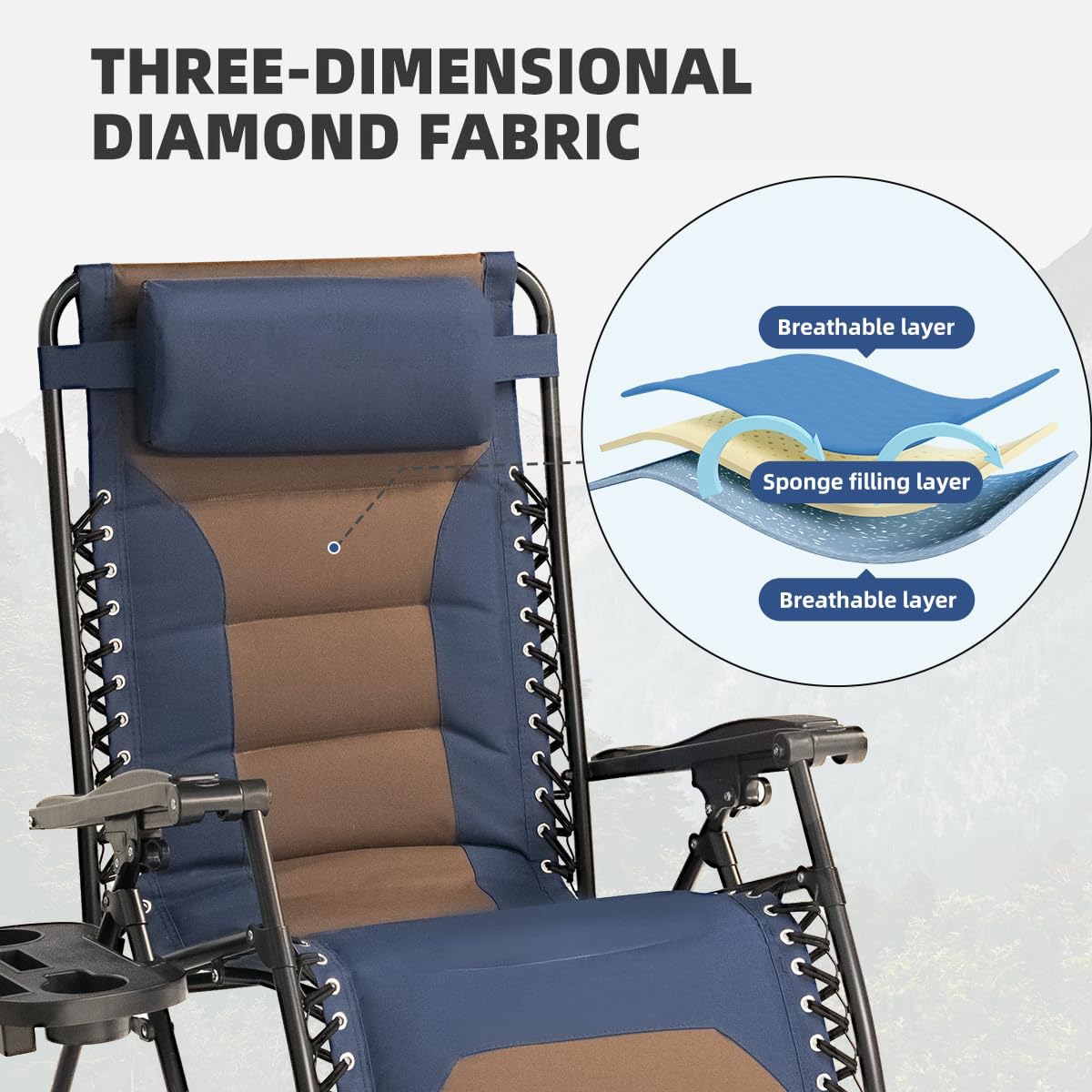 Foristrail 3-in-1 side tray with cup holders supports drinks and devices.