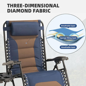 Foristrail 3-in-1 side tray with cup holders supports drinks and devices.