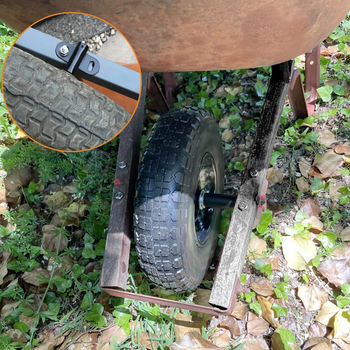 FOROIRON safety stopper on bracket top prevents axle slip during use.