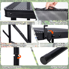 FORUP aluminum-frame folding table delivers durable support for outdoor setups