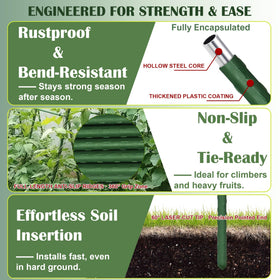 FORUP steel-core coating stake emphasizes rust resistance and long-lasting outdoor performance.