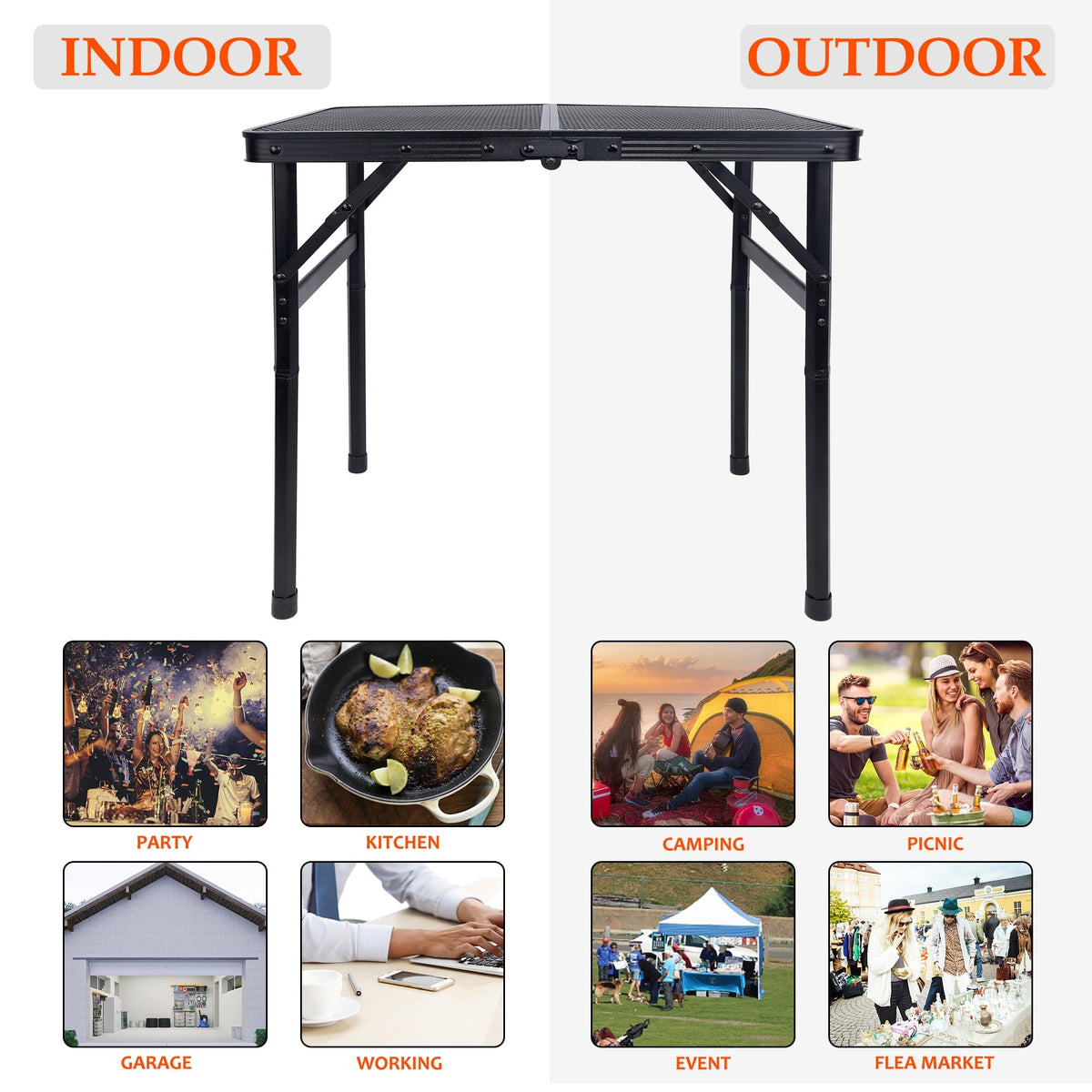 FORUP height-adjustable folding table extends for flexible indoor outdoor use