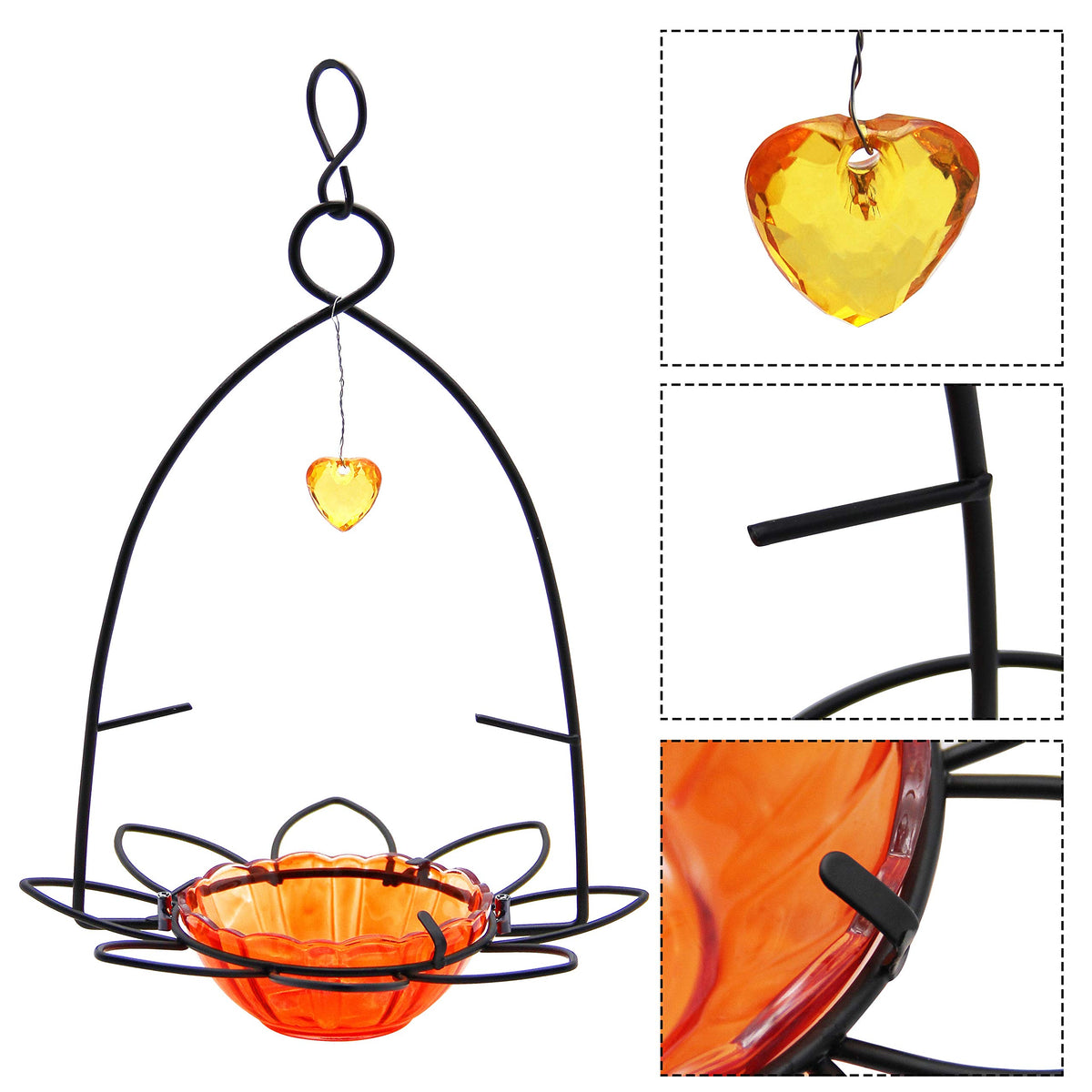 FORUP Oriole Bird Feeder with detached bowl enables quick cleaning