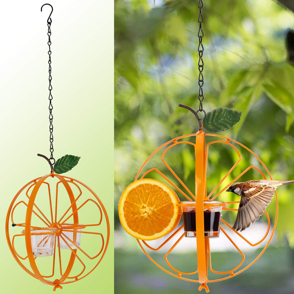 FORUP Oriole Feeder in glass and metal for durable outdoor use.