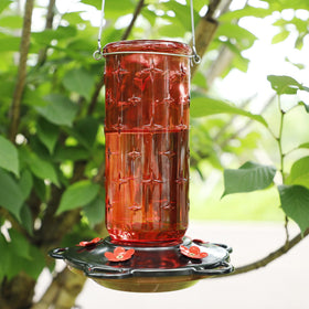 FORUP outdoor garden hummingbird feeder designed for patios and decks.