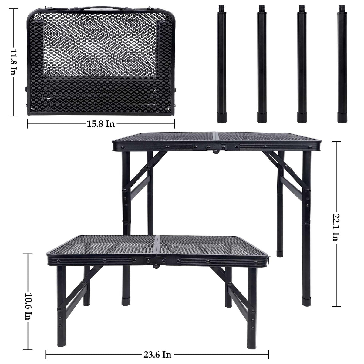 FORUP portable camping table with carry handle for easy transport