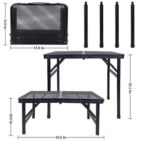 FORUP portable camping table with carry handle for easy transport