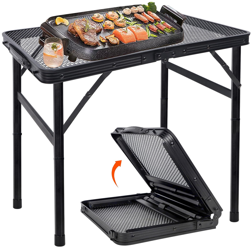FORUP small folding table with mesh desktop for stable outdoor dining