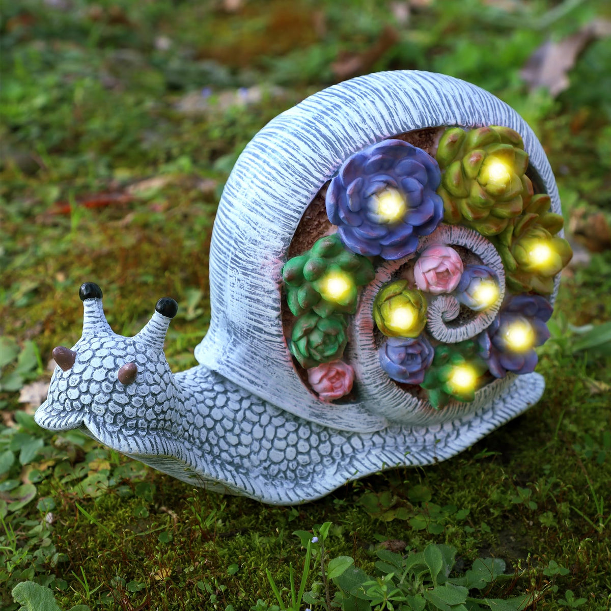 FORUP Snail Garden Statue durable resin withstands weather outdoors