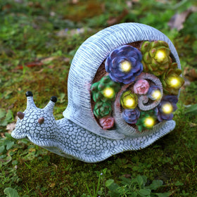 FORUP Snail Garden Statue durable resin withstands weather outdoors