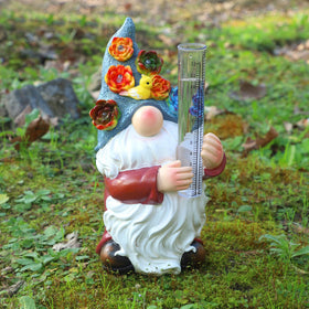 FORUP warm-glow gnome at night enhances garden ambiance and rainfall monitoring