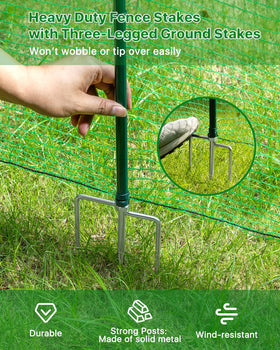 Forvenora fence laid out along garden boundary, 40-inch height by 50-foot length.