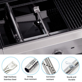 FORYEYC adjustable-crossover-tube image demonstrates flexible fit for multiple Char-Broil models.