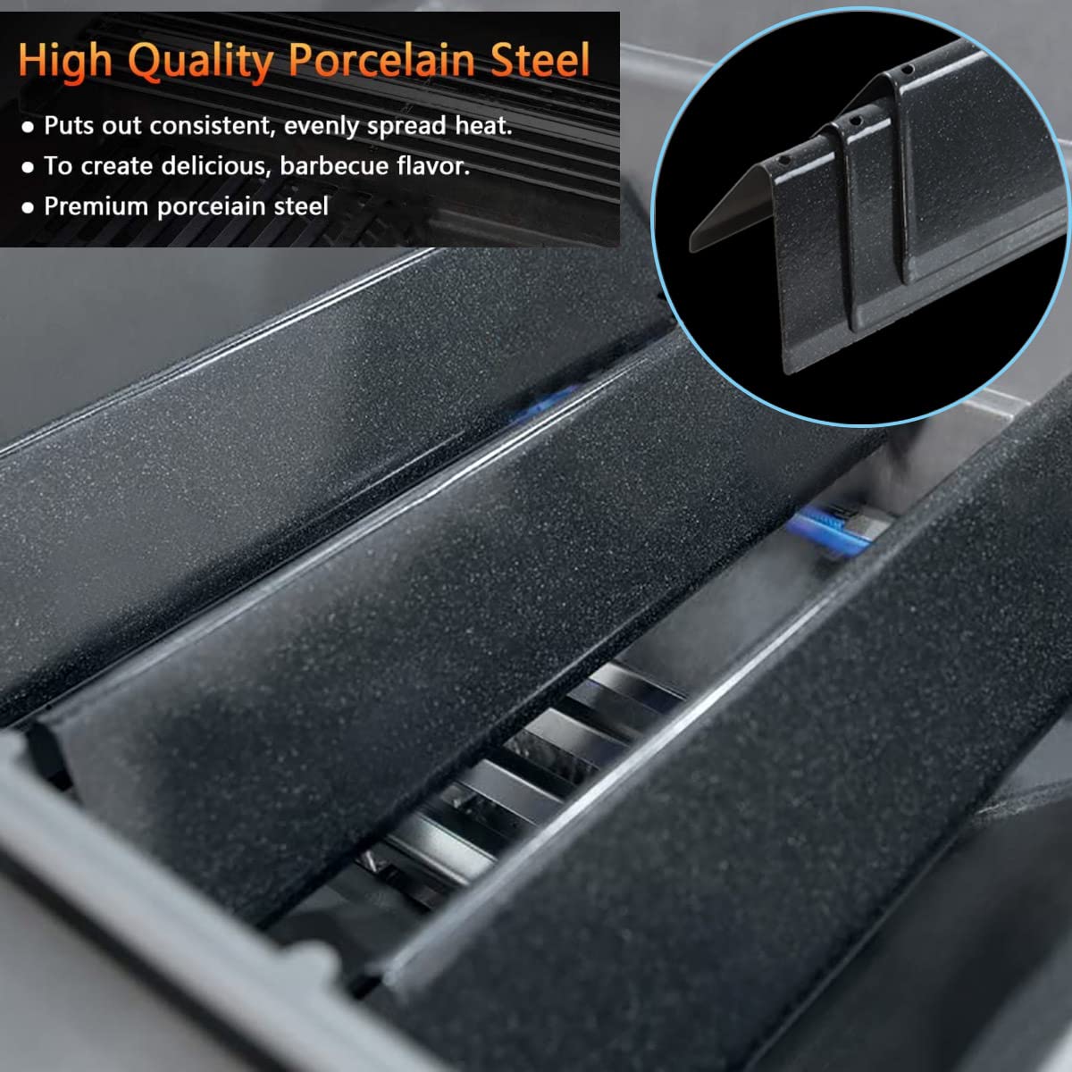 16GA steel FORYEYC 7635 heat plates resist wear and heat for longer grilling sessions