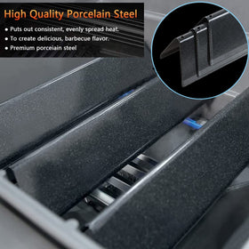 16GA steel FORYEYC 7635 heat plates resist wear and heat for longer grilling sessions
