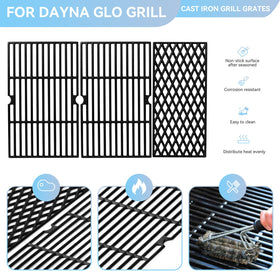 FORYEYC diamond cast iron grate delivers even heat across the cooking surface.