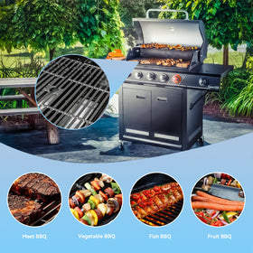 FORYEYC easy-clean cast iron grates simplify post-grill cleanup.