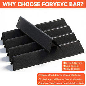 FORYEYC porcelain-enameled steel bars provide durability and easy cleanup after grilling