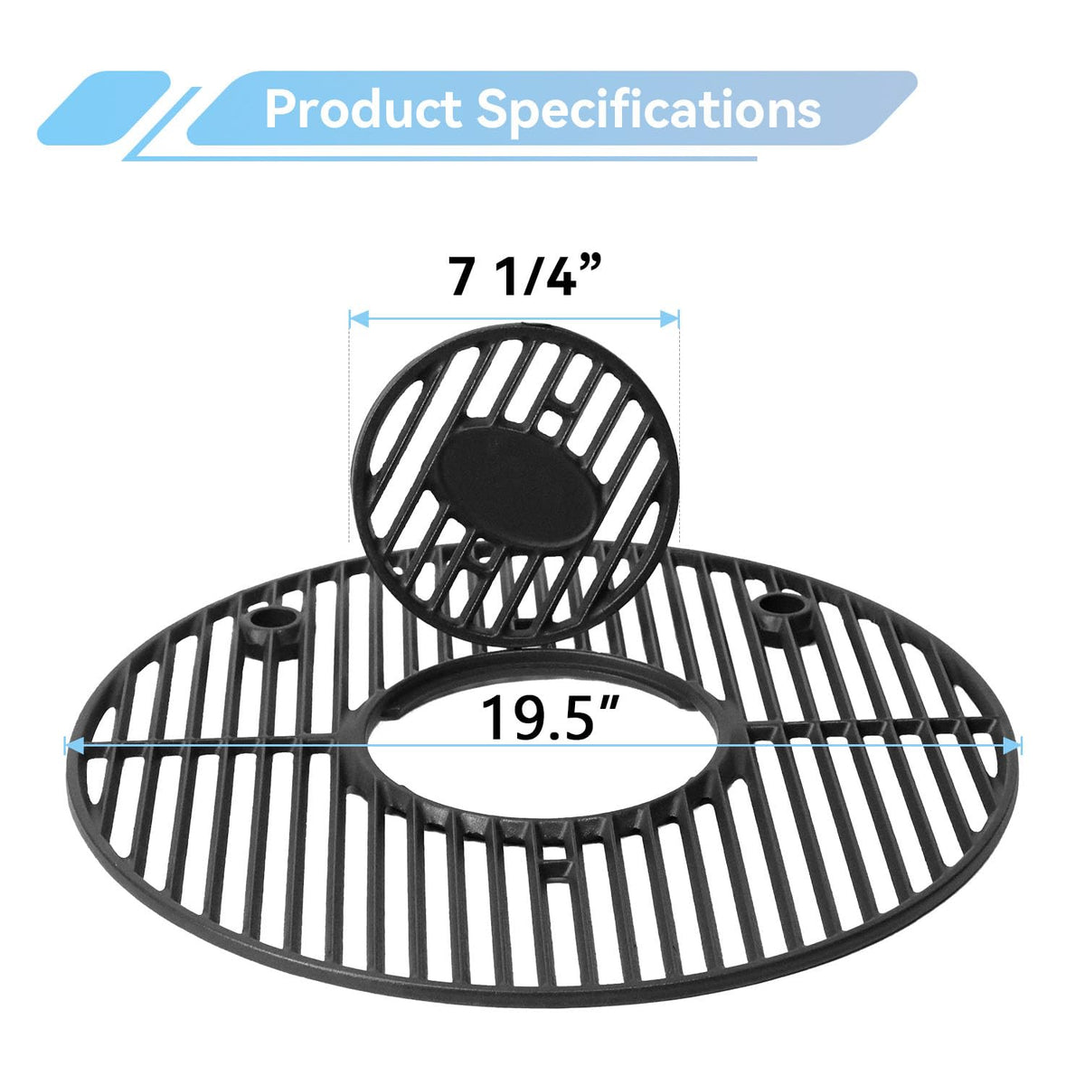 FORYEYC cast iron with matte porcelain coating for durable, non-stick grilling surfaces
