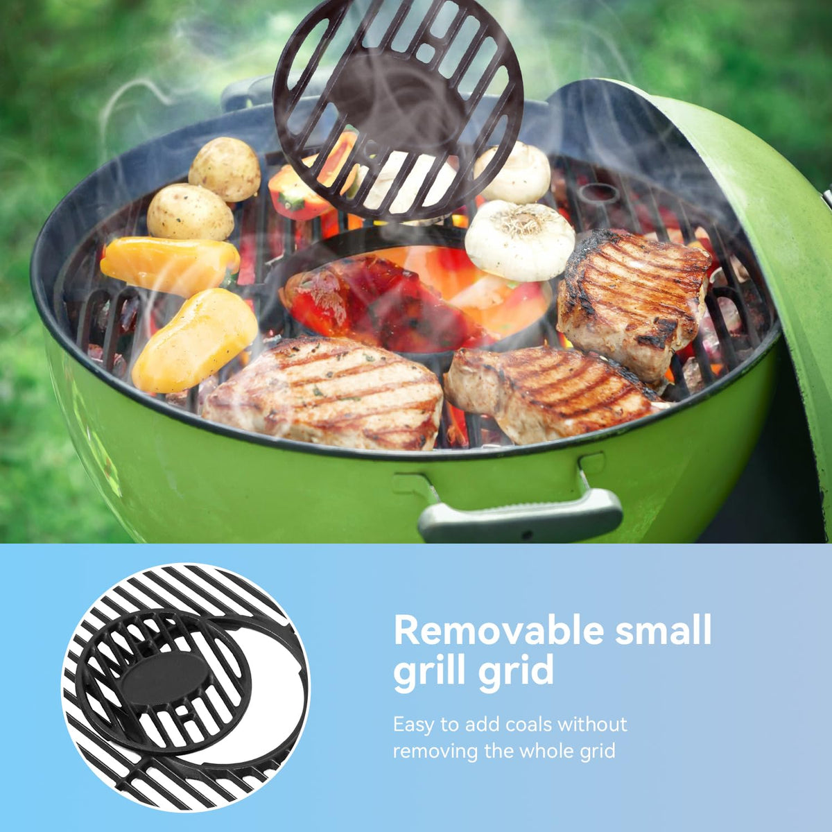 FORYEYC 19.5-inch diameter provides large cooking area for family meals and backyard gatherings