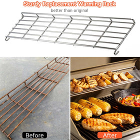 FORYEYC easy-install warming rack clips over grill sides for quick setup.