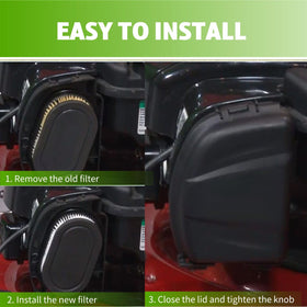 Foserove air cleaner cover seals against dirt and debris during mowing.