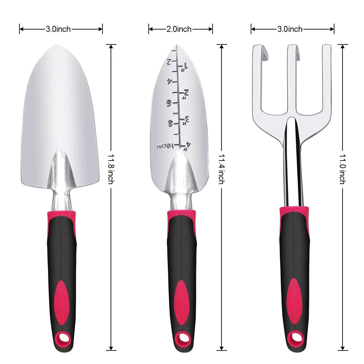 Fosiweelo transplant shovel showing durable aluminum head for transplanting