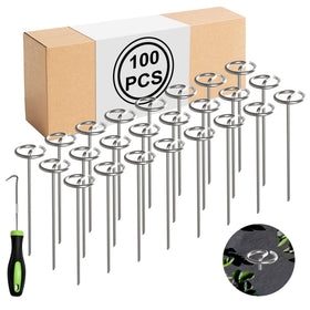Fosiweelo landscape stake with round top anchors weed fabric effectively.