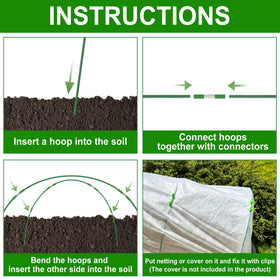 FOTMISHU row cover clips securing nets for reliable plant protection.