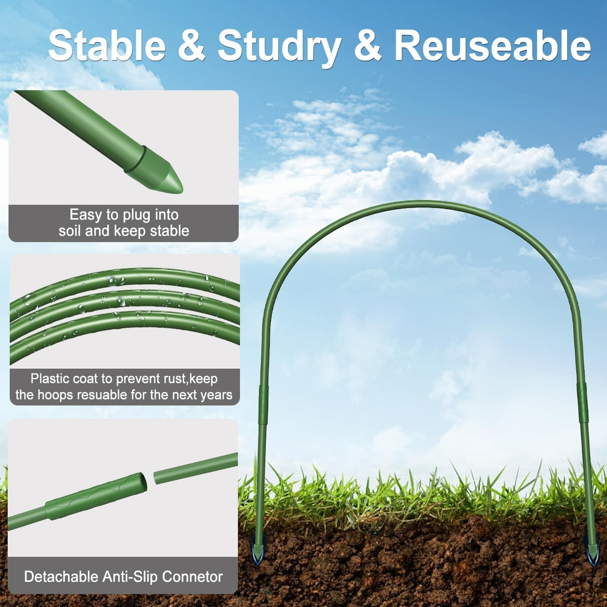 FOTMISHU row-cover support ideal for netting and climate control