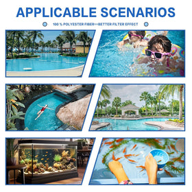 Foubret filter balls in aquarium use, versatile beyond pools.