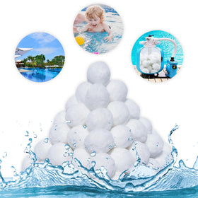 Foubret pool filter balls 1.54lb pack, lightweight replacement for sand filters.