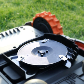 FourShow replacement blades in use on a Segway Navimow for consistent results.