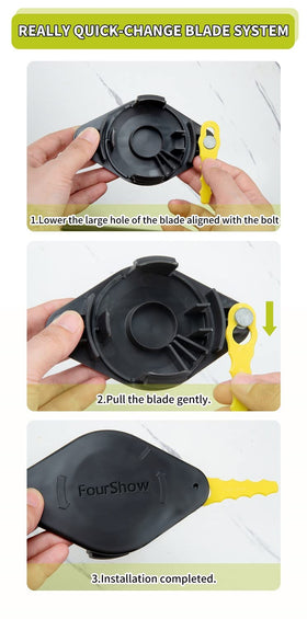 FourShow head compatible with Ryobi ONE Plus 18V and 24V systems for versatile lawn care